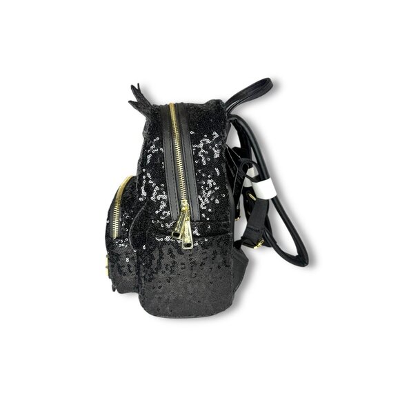 Loungefly X Sanrio Badtz-Maru Black Sequin Mini Backpack New Faux Leather - Picture 2 of 11